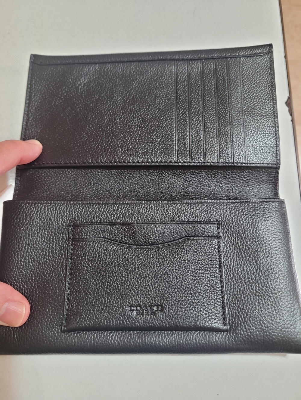 Coach Black Slim Essential Pebbled Leather Long Wallet - Picture 3 of 12